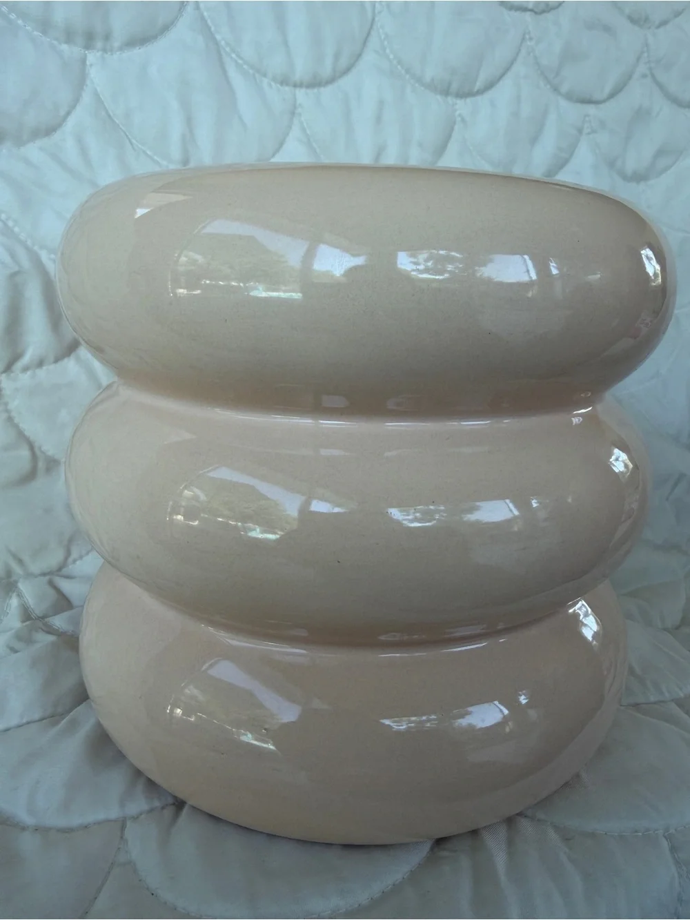 Blush Ceramic Stacked Accent Vase - Home Accents